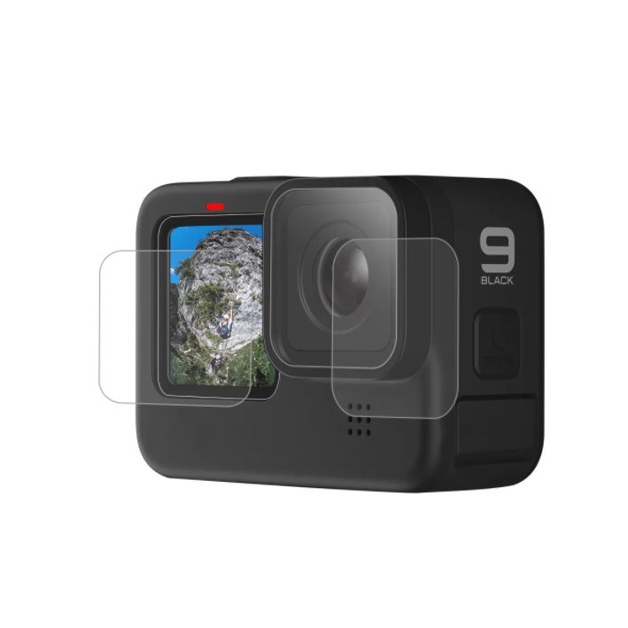 Folie protectie lentila si display Telesin pentru camera video sport GoPro Hero9/10/11 Black, PET, Transparent (GP-FLM-902)-0